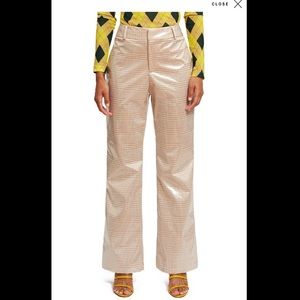 FUNG LAN & CO GINGHAM FLARE TROUSERS